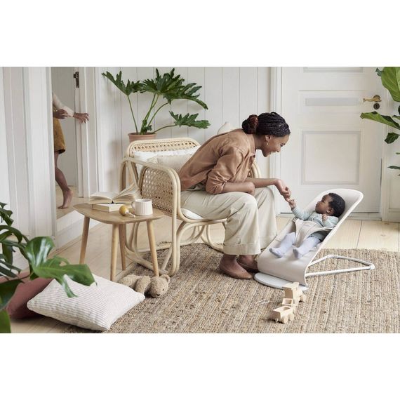BabyBjorn Bliss lehátko 3D Jersey Light Beige + hračka Googly Eyes Pastels, Rodzaj: 3D Jersey, Kolor: Light beige, 26 zdjęcie
