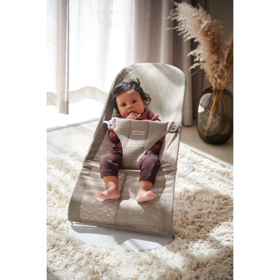 Babybjorn Bliss leżaczek Mesh Grey Beige +  zabawka Googly Eyes Pastels, 7 zdjęcie