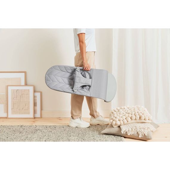BabyBjorn Bliss lehátko Woven Petal Quilt Light Grey, Rodzaj: Woven Petal Quilt, Kolor: Light grey, 7 zdjęcie
