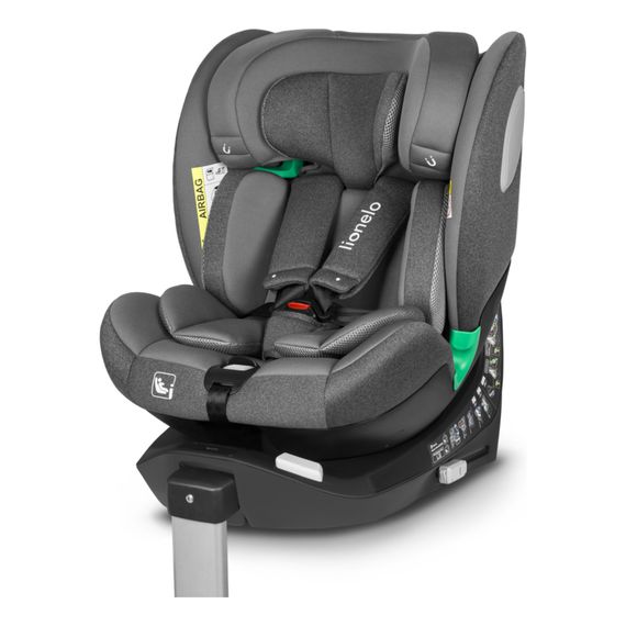 Lionelo Braam i-Size – otočná autosedačka pro batolata (40–150 cm | 0–36 kg | 0–12 let), Kolor: Grey Stone