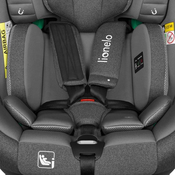 Lionelo Braam i-Size – otočná autosedačka pro batolata (40–150 cm | 0–36 kg | 0–12 let), Kolor: Grey Stone, 12 zdjęcie