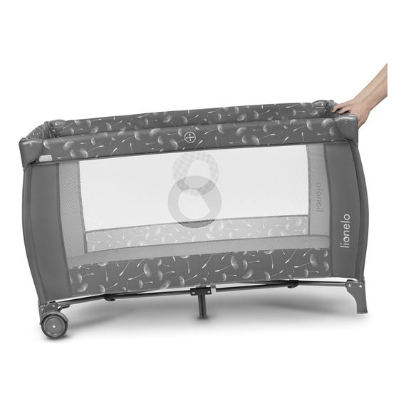 Lionelo Sven Plus - cestovní postýlka Grey Concrete s přebalovacím pultem, Kolor: Grey Concrete, 12 zdjęcie
