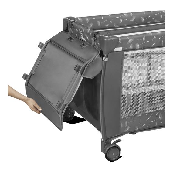 Lionelo Sven Plus - cestovní postýlka Grey Concrete s přebalovacím pultem, Kolor: Grey Concrete, 15 zdjęcie