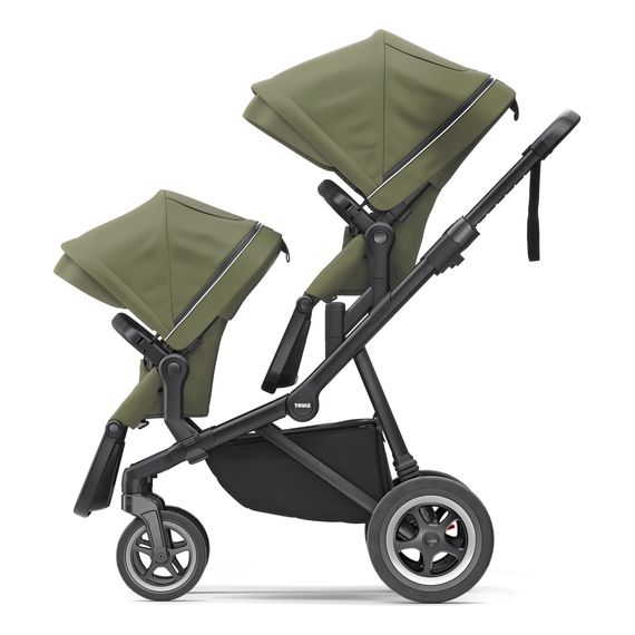 Thule Sleek přídavné sedátko, Kolor materiału: Soft Green, Kolor ramy: Black, 5 zdjęcie