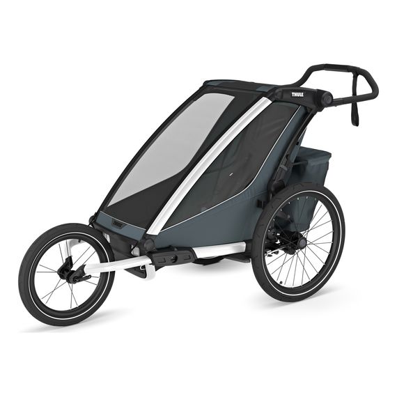 Thule Chariot Cross 2 Single - jednomístný cyklovozík pro jedno dítě, Rodzaj wózka: dla jednego dziecka, Kolor materiału: Dark Slate, 6 zdjęcie