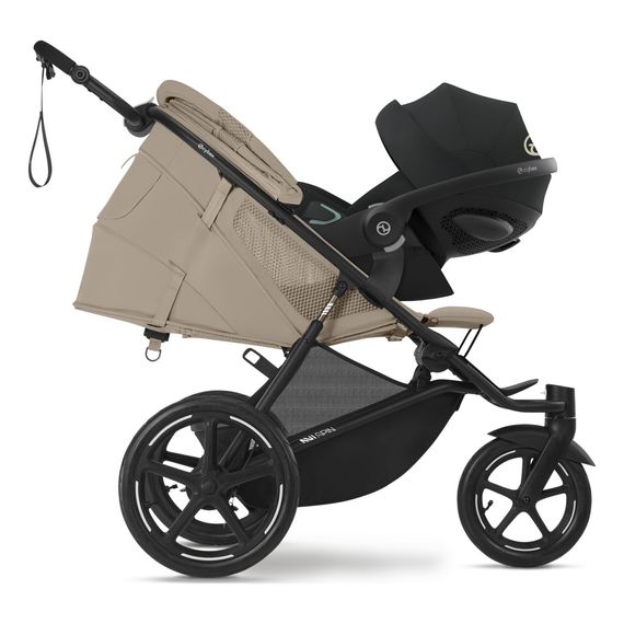 Cybex Avi Spin - joggingový sportovní kočárek, Rodzaj wózka: spacerowy, Kolor materiału: Almond Beige, 13 zdjęcie