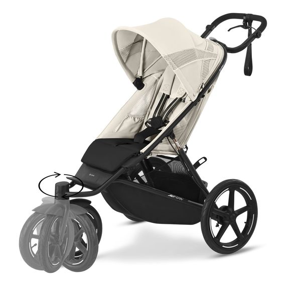 Cybex Avi Spin - joggingový sportovní kočárek, Rodzaj wózka: spacerowy, Kolor materiału: Seashell Beige, 6 zdjęcie