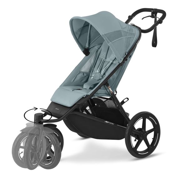 Cybex Avi Spin - joggingový sportovní kočárek, Rodzaj wózka: spacerowy, Kolor materiału: Stormy Blue, 6 zdjęcie