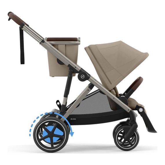 Cybex eGazelle S kombinovaný kočárek 2v1, Rodzaj wózka: głęboko-spacerowy, Kolor materiału: Almond Beige, 20 zdjęcie