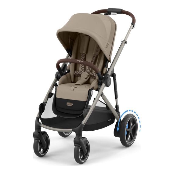 Cybex eGazelle S kombinovaný kočárek 2v1, Rodzaj wózka: głęboko-spacerowy, Kolor materiału: Almond Beige, 23 zdjęcie