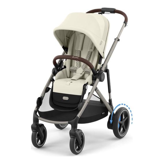 Cybex eGazelle S kombinovaný kočárek 2v1, Rodzaj wózka: głęboko-spacerowy, Kolor materiału: Seashell Beige, 23 zdjęcie