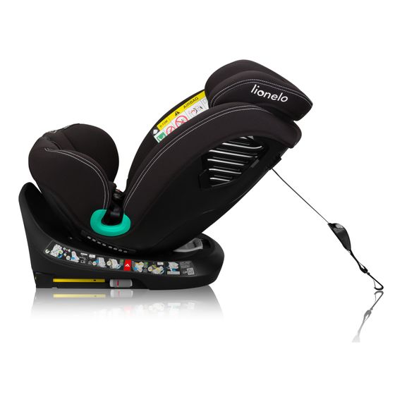 Lionelo Bastiaan One i-Size - víceskupinová autosedačka (40 - 150 cm | 0 - 36 kg | 0 - 12 let), Kolor: Black Carbon, 9 zdjęcie