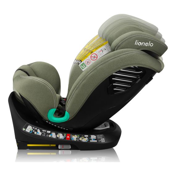 Lionelo Bastiaan One i-Size - víceskupinová autosedačka (40 - 150 cm | 0 - 36 kg | 0 - 12 let), Kolor: Green Olive, 18 zdjęcie