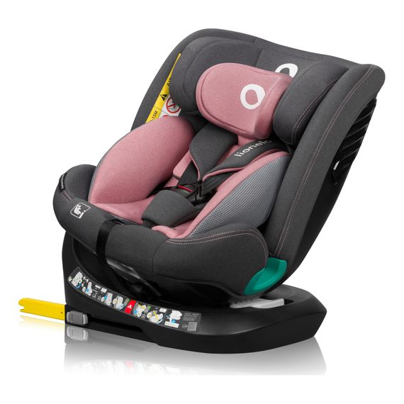 Lionelo Bastiaan One i-Size - víceskupinová autosedačka (40 - 150 cm | 0 - 36 kg | 0 - 12 let), Kolor: Pink Rose, 17 zdjęcie