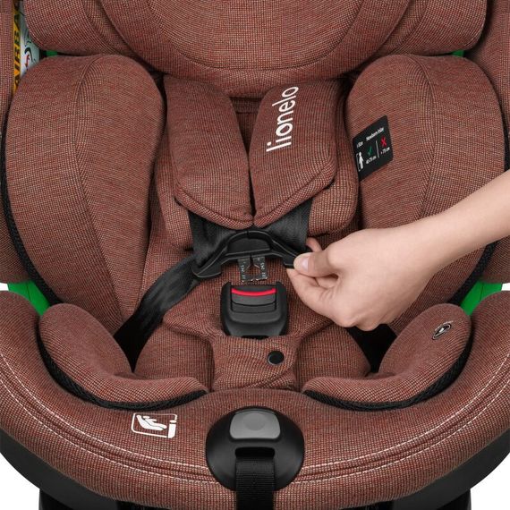 Lionelo Harmony i-Size - víceskupinová autosedačka (40 - 150 cm | 0 - 36 kg | 0 - 12 let), Kolor: Red Brick Bamboo, 5 zdjęcie