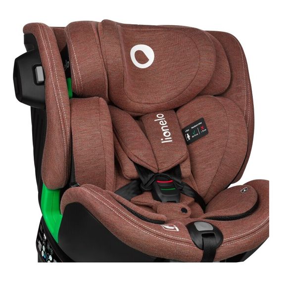 Lionelo Harmony i-Size - víceskupinová autosedačka (40 - 150 cm | 0 - 36 kg | 0 - 12 let), Kolor: Red Brick Bamboo, 7 zdjęcie