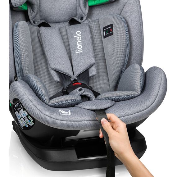 Lionelo Lavender i-Size - autosedačka pro batolata (76 - 150 cm | 9 - 36 kg | 15 měsíců - 12 let), Kolor: Grey Carbon, 3 zdjęcie