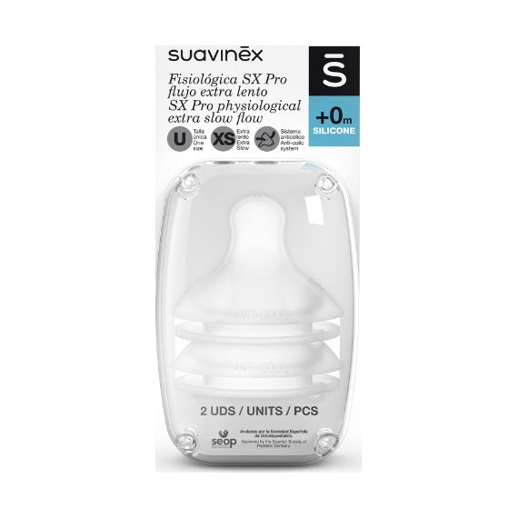 Suavinex smoczki do butelek SX Pro o ultra wolnym przepływie +0m