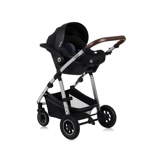 Lionelo Amber 3v1 - multifunkční kočárek s autosedačkou, Rodzaj wózka: zestaw 3w1, Kolor materiału: Black Silver, 5 zdjęcie