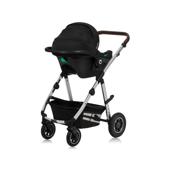Lionelo Amber 3v1 - multifunkční kočárek s autosedačkou, Rodzaj wózka: zestaw 3w1, Kolor materiału: Black Silver, 6 zdjęcie