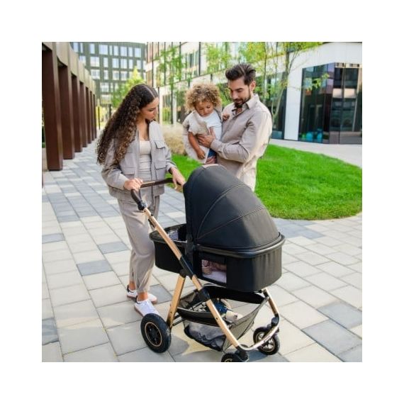 Lionelo Amber 3v1 - multifunkční kočárek s autosedačkou, Rodzaj wózka: zestaw 3w1, Kolor materiału: Black Silver, 29 zdjęcie
