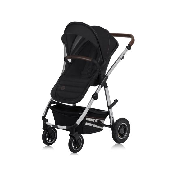 Lionelo Amber 3v1 - multifunkční kočárek s autosedačkou, Rodzaj wózka: zestaw 3w1, Kolor materiału: Black Silver, 32 zdjęcie