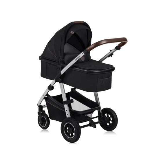 Lionelo Amber 3v1 - multifunkční kočárek s autosedačkou, Rodzaj wózka: zestaw 3w1, Kolor materiału: Black Silver, 35 zdjęcie