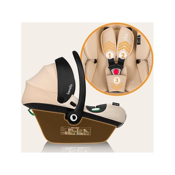 Lionelo Astrid i-Size s bází - autosedačka pro miminka (40–87 cm | 0–13 kg | 0–15 měsíců), Baza: baza Astrid, Kolor: Beige Sand, 6 zdjęcie