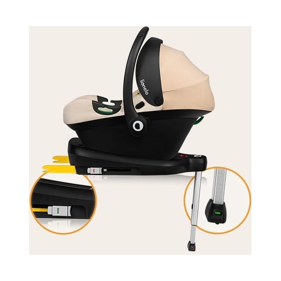 Lionelo Astrid i-Size s bází - autosedačka pro miminka (40–87 cm | 0–13 kg | 0–15 měsíců), Baza: baza Astrid, Kolor: Beige Sand, 8 zdjęcie