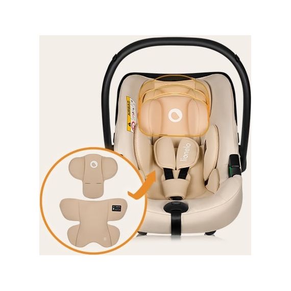 Lionelo Astrid i-Size s bází - autosedačka pro miminka (40–87 cm | 0–13 kg | 0–15 měsíců), Baza: baza Astrid, Kolor: Beige Sand, 10 zdjęcie