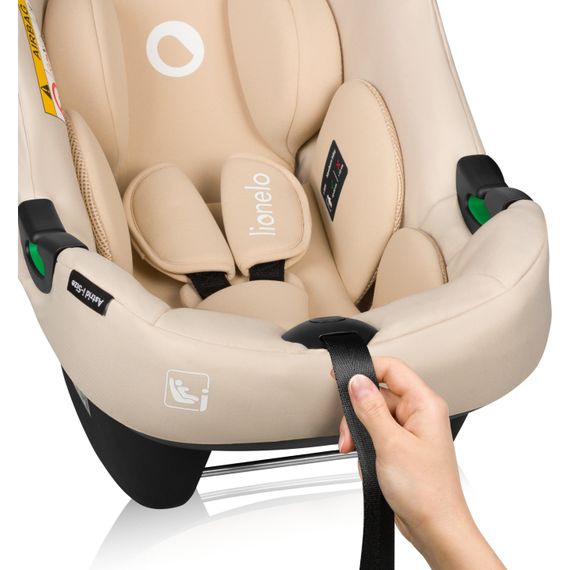 Lionelo Astrid i-Size s bází - autosedačka pro miminka (40–87 cm | 0–13 kg | 0–15 měsíců), Baza: baza Astrid, Kolor: Beige Sand, 17 zdjęcie