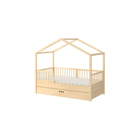 Bellamy Dream Nest postel domeček 80x160 se zábranami Pine, Rozmiar: 160x80, Kolor: Pine, 5 zdjęcie