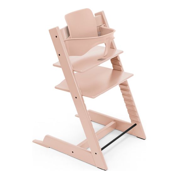 Stokke jídelní židlička Tripp Trapp se sadou pro miminka Baby Set 2 Serene Pink, Rodzaj: krzesełko + Baby Set 2, Kolor ramy: Drewno bukowe, Kolor: Serene Pink - ekspozycja