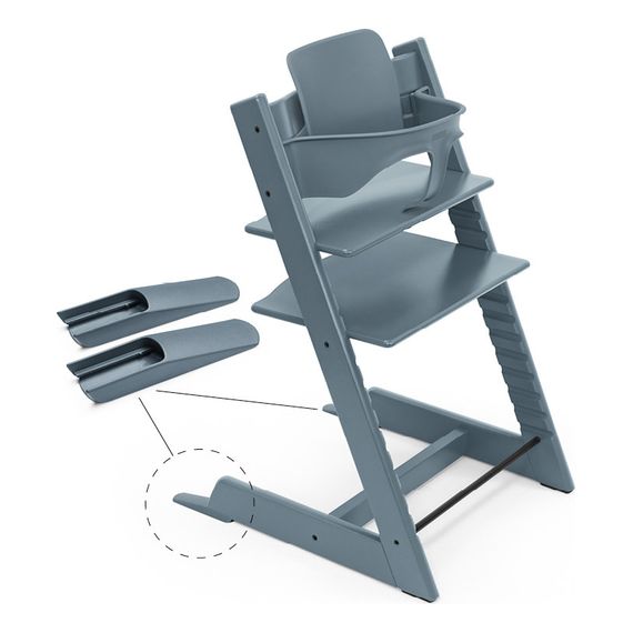 Stokke krzesełko Tripp Trapp z zestawem niemowlęcym Baby Set 2 Fjord Blue, Rodzaj: krzesełko + Baby Set 2, Kolor ramy: Drewno bukowe, Kolor: Fjord Blue - ekspozycja, 6 zdjęcie