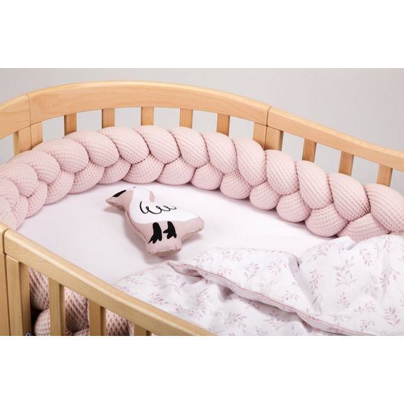 Waldin Cotton Braided Cot Bumper 210 cm Rose, Kolor: Rose, image , 5 image