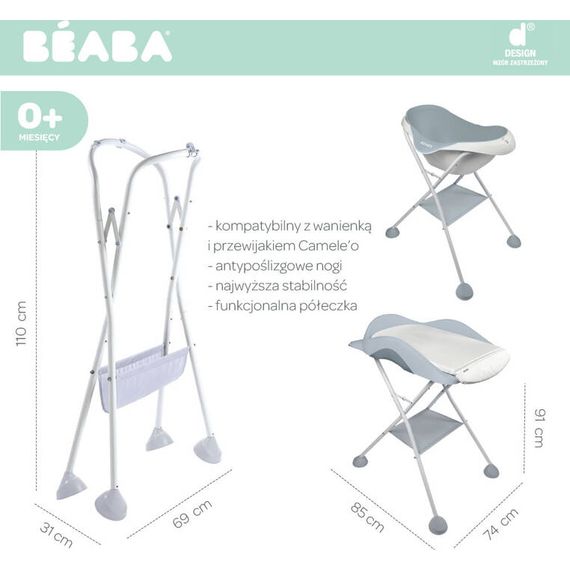 Beaba Camele'O Bath and Changing Stand White, image , 5 image