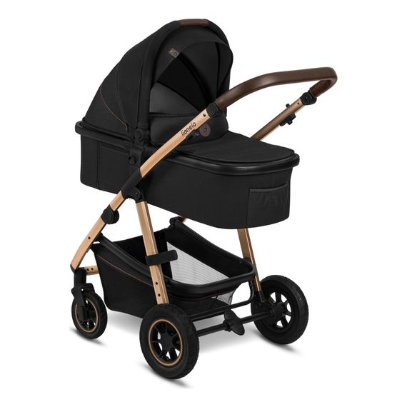 Lionelo Amber 3w1 - wózek wielofunkcyjny z fotelikiem, Rodzaj wózka: zestaw 3w1, Kolor materiału: Black Onyx, 5 zdjęcie