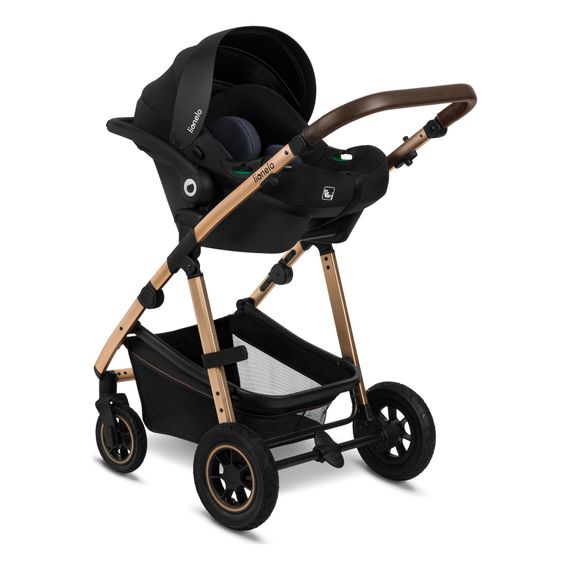 Lionelo Amber 3w1 - wózek wielofunkcyjny z fotelikiem, Rodzaj wózka: zestaw 3w1, Kolor materiału: Black Onyx, 7 zdjęcie