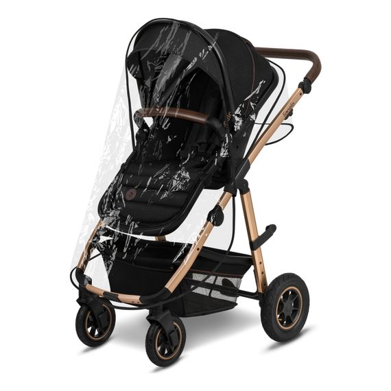 Lionelo Amber 3w1 - wózek wielofunkcyjny z fotelikiem, Rodzaj wózka: zestaw 3w1, Kolor materiału: Black Onyx, 8 zdjęcie