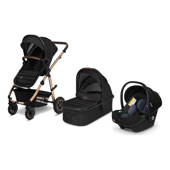 Lionelo Amber 3w1 - wózek wielofunkcyjny z fotelikiem, Rodzaj wózka: zestaw 3w1, Kolor materiału: Black Onyx, 16 zdjęcie