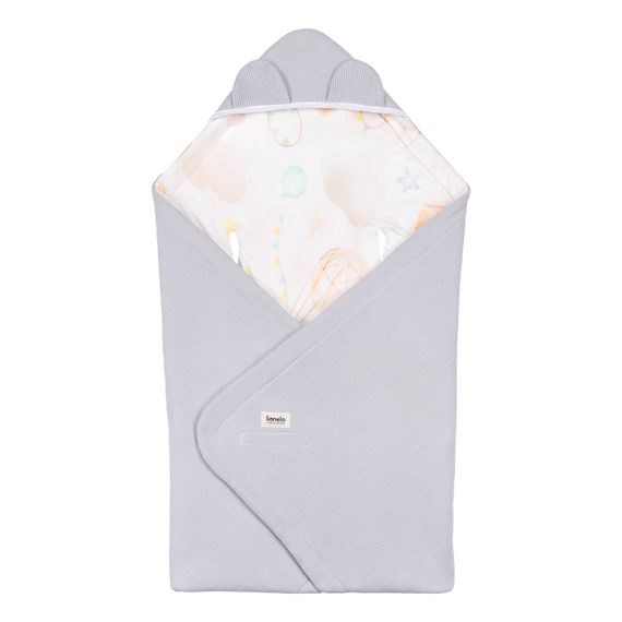 Lionelo Travel Swaddle Blanket zavinovačka do autosedačky Beige Magnolia, Kolor: Grey Balloon