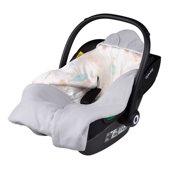 Lionelo Travel Swaddle Blanket zavinovačka do autosedačky Beige Magnolia, Kolor: Grey Balloon, 3 zdjęcie