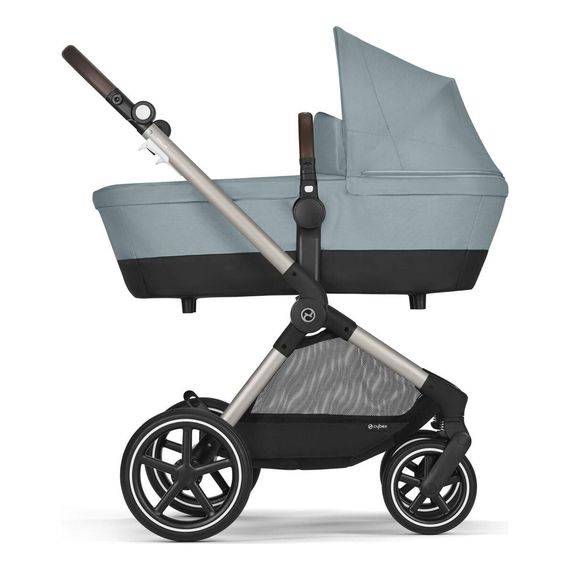 Cybex Eos Lux - kombinovaný kočárek 2v1 s výměnnou korbou, Kolor materiału: Stormy Blue, 4 zdjęcie