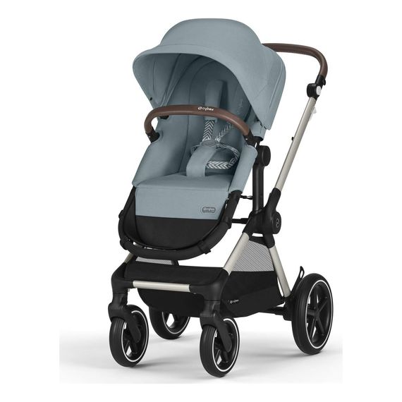 Cybex Eos Lux - kombinovaný kočárek 2v1 s výměnnou korbou, Kolor materiału: Stormy Blue, 5 zdjęcie