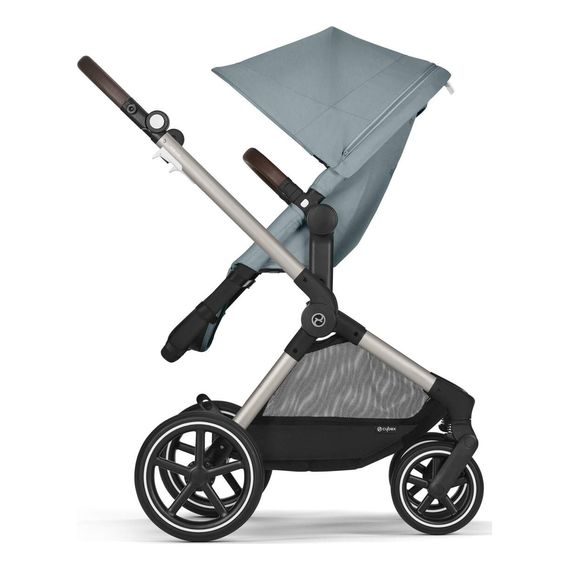 Cybex Eos Lux - kombinovaný kočárek 2v1 s výměnnou korbou, Kolor materiału: Stormy Blue, 8 zdjęcie