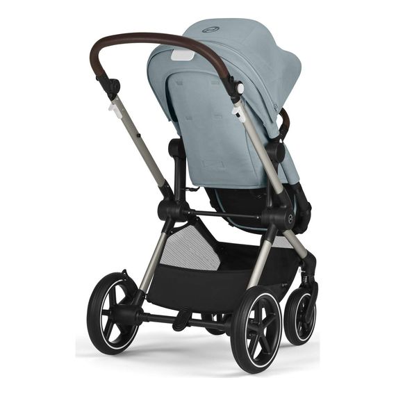 Cybex Eos Lux - kombinovaný kočárek 2v1 s výměnnou korbou, Kolor materiału: Stormy Blue, 9 zdjęcie