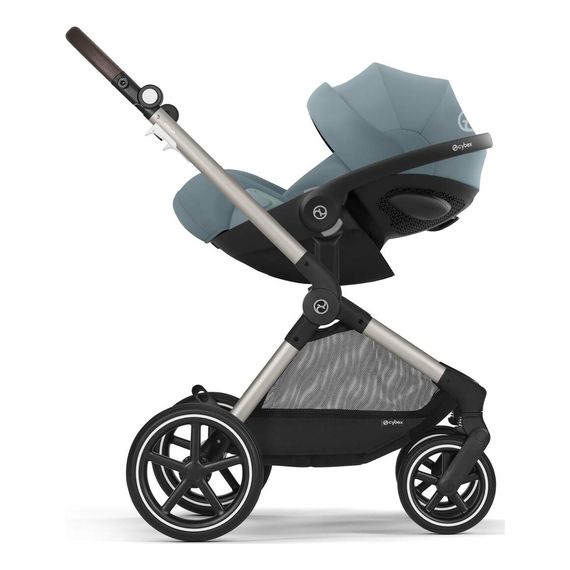 Cybex Eos Lux - kombinovaný kočárek 2v1 s výměnnou korbou, Kolor materiału: Stormy Blue, 10 zdjęcie