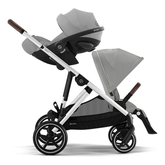 Cybex Gazelle S - sportovní kočárek s možností korby a druhého sedadla, Rodzaj wózka: spacerowy, Kolor materiału: Stone Grey, Kolor ramy: Silver, 7 zdjęcie