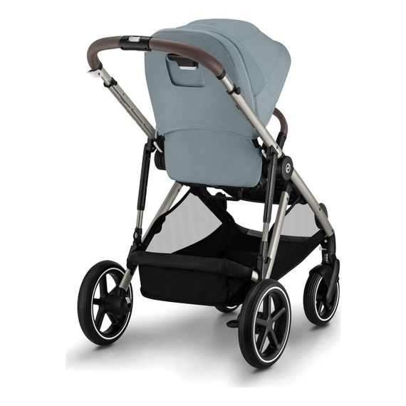 Cybex Gazelle S - sportovní kočárek s možností korby a druhého sedadla, Rodzaj wózka: spacerowy, Kolor materiału: Stormy Blue, Kolor ramy: Taupe, 11 zdjęcie