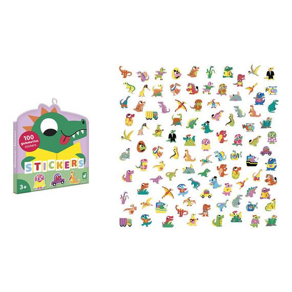 Janod naklejki wielorazowe 100 szt. Dinozaury 3+, 3 zdjęcie